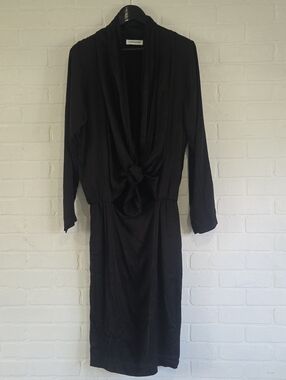 Overlover Satin Knot-Front Midi Dress
